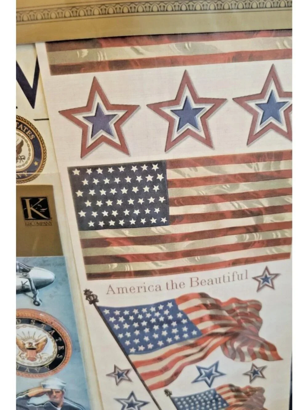 K&Company Navy Scrapbook Kit Stickers 12x12 Papers Patriotic Military NSP